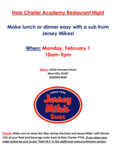 Jersey Mike's Restaurant Night