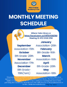 PTSA monthly meeting schedule 2026-27
